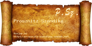 Prosznitz Szendike névjegykártya
